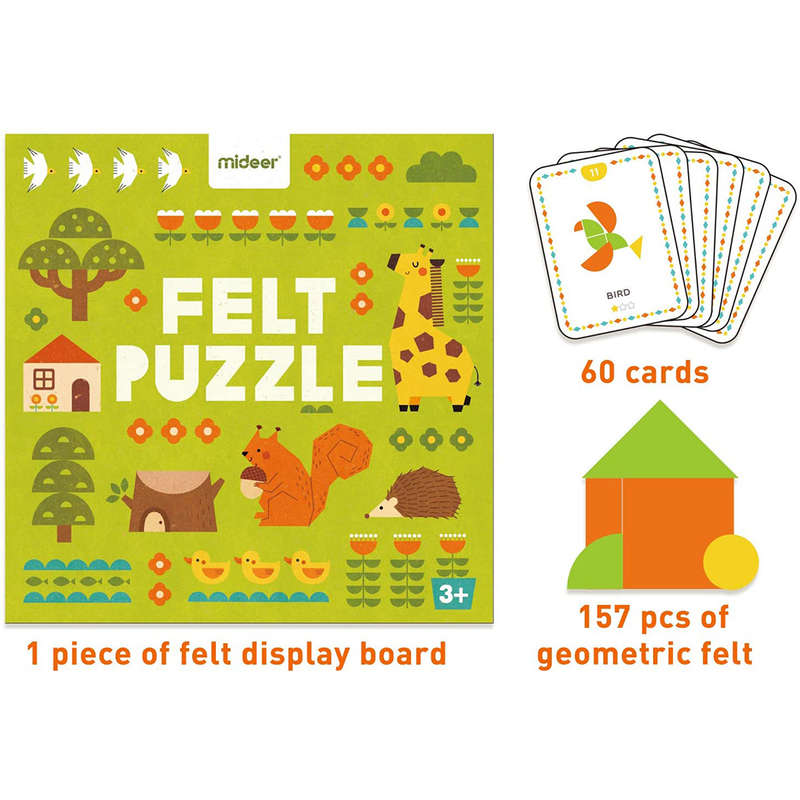 Mideer - Geometric Felt Puzzle - 157pcs