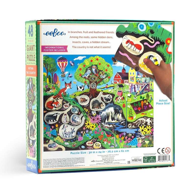 eeBoo - Within the Country 48 Piece Giant Puzzle