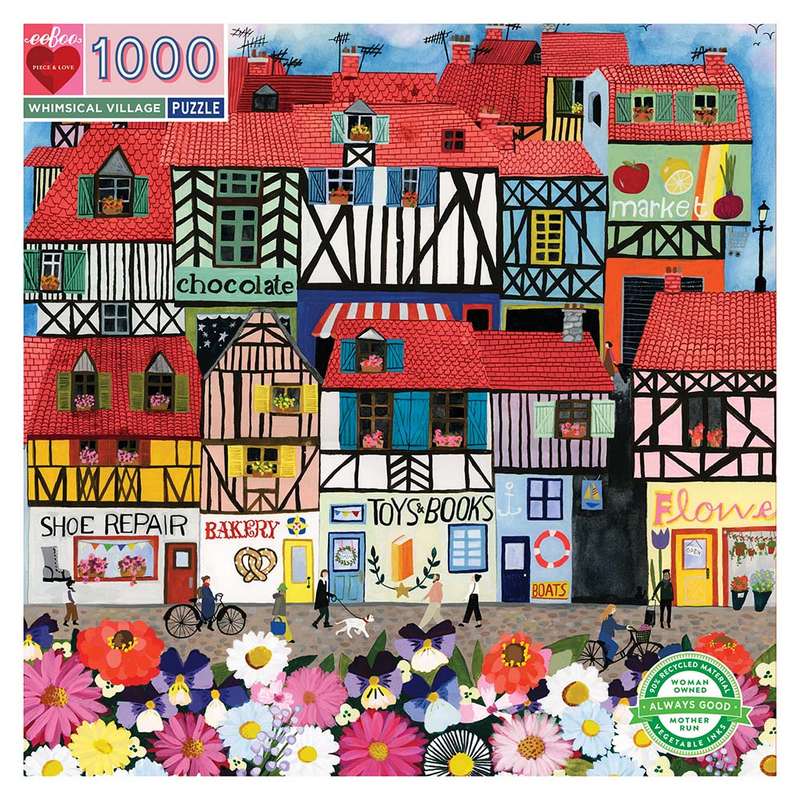 eeBoo - Whimsical Village 1000 Piece Puzzle