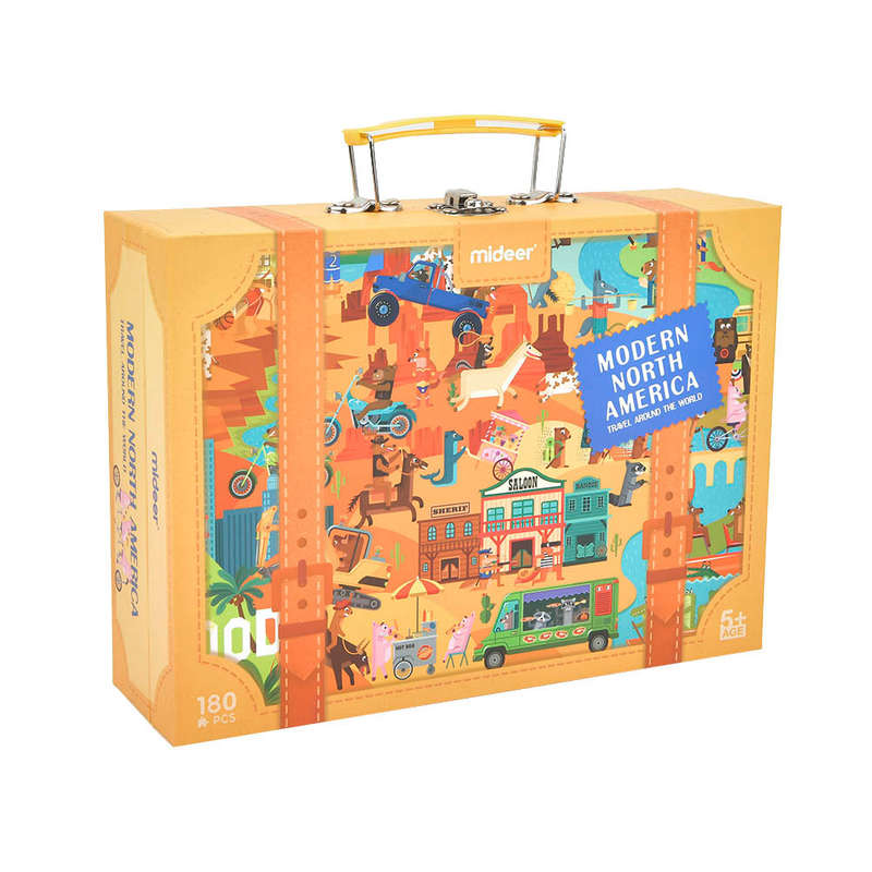 Mideer - Travel Around the World Puzzle - Modern North America - 180pcs