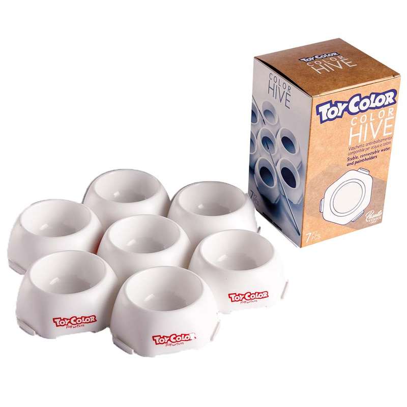Toy Color - Paint Pots - Colour Hive - Modular Trays - 7 Pieces