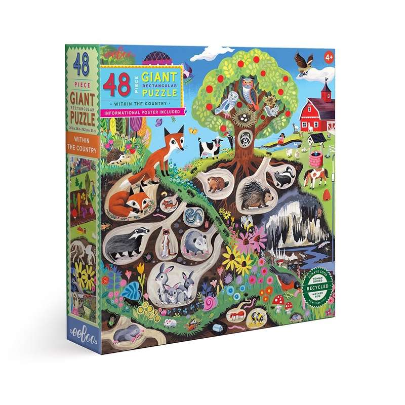 eeBoo - Within the Country 48 Piece Giant Puzzle
