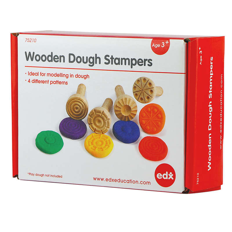 EDX Education - Dough Stamp Set Wood 4pc