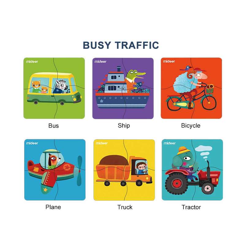 Mideer - Wooden Puzzle - Busy Traffic - 24pcs