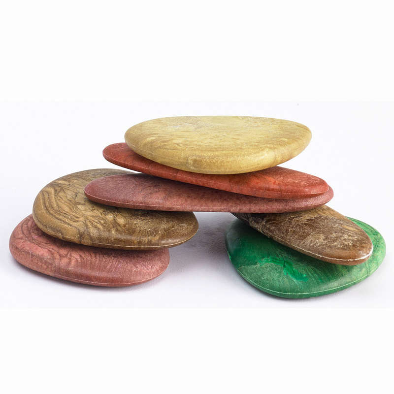 EDX Education - Junior Rainbow Pebbles - Eco Friendly FPC Material - 3 Shapes - 6 Colours - 8 Dou...