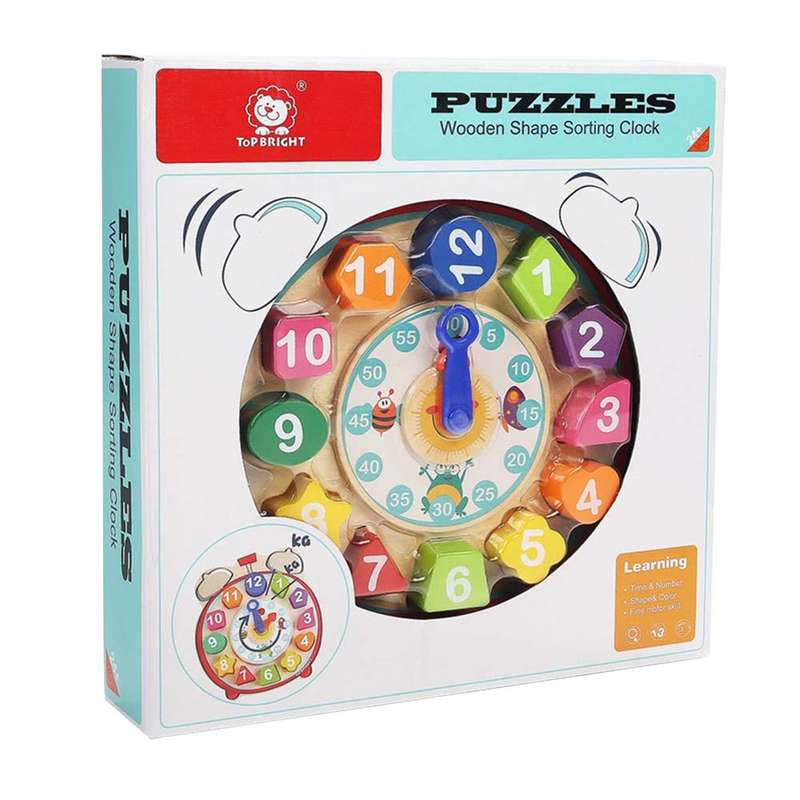 TopBright - Clock Puzzle with Blocks - 13 Pieces