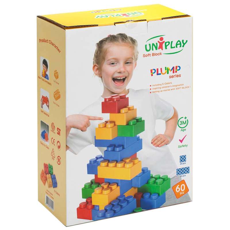 Create By Greenbean - Jumbo Soft Blocks - Plump - 60pcs - Box