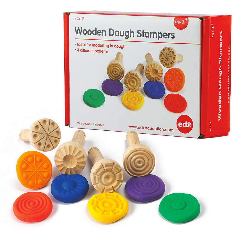 EDX Education - Dough Stamp Set Wood 4pc