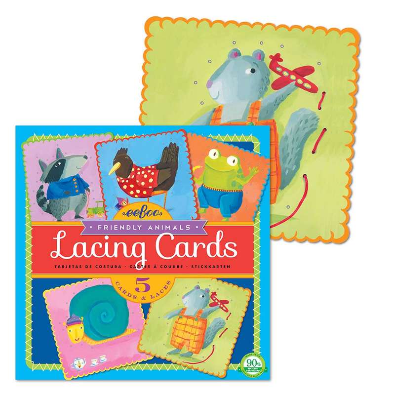 eeBoo - Friendly Animals Lacing Cards