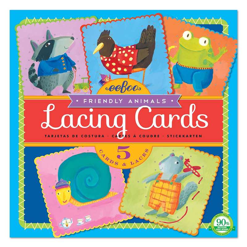 eeBoo - Friendly Animals Lacing Cards