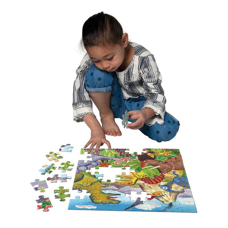 eeBoo - Dinosaur Island 64 Piece Puzzle