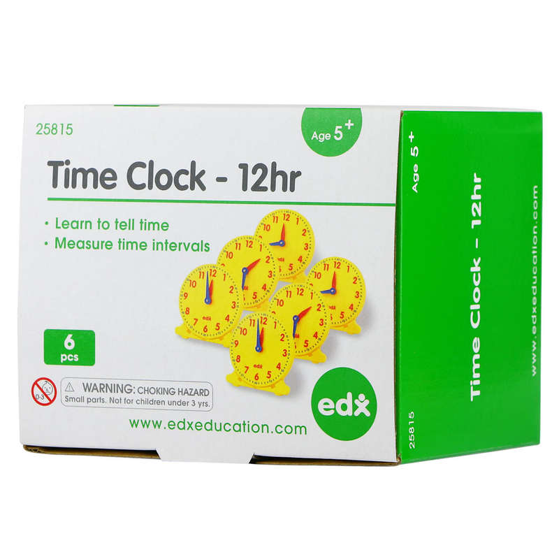 EDX Education - Clock - Geared - 12Hr Student - 10cm - 6pcs