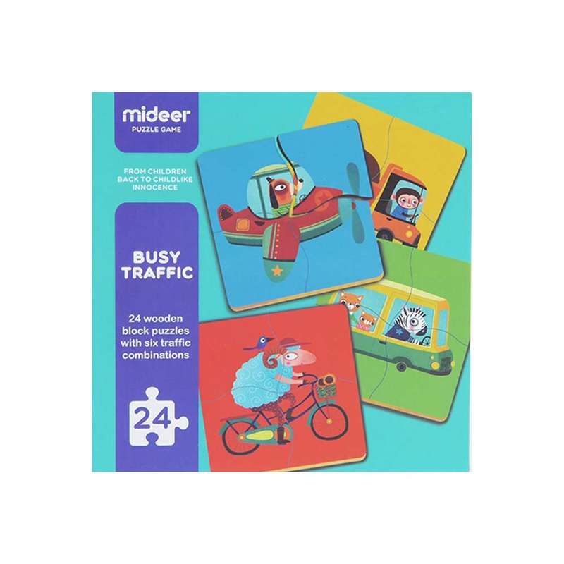 Mideer - Wooden Puzzle - Busy Traffic - 24pcs