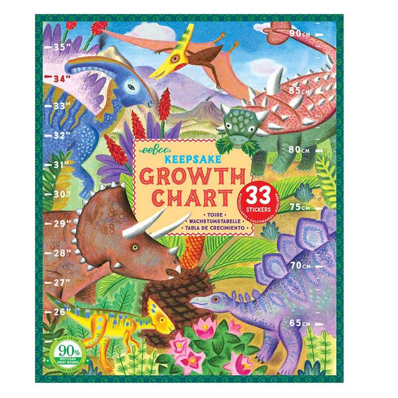 eeBoo - Grow Like a Dinosaur Growth Chart