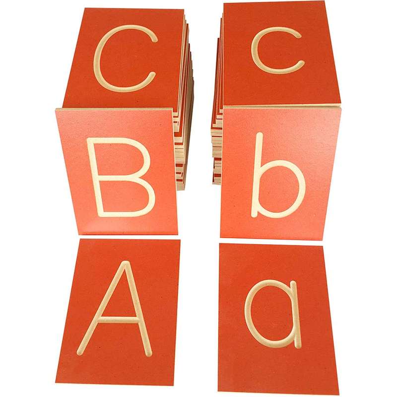 Little Sprouts By Greenbean - Grooved Letter Plates - Upper & Lower Case - 52pcs - Solid Beech Wood