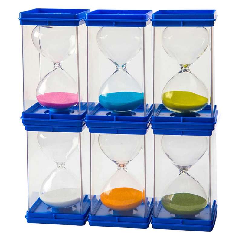 Invicta Education - Giant Sand Timers (Set of 6) 30 secs, 1, 3, 5, 10 & 15 mins.