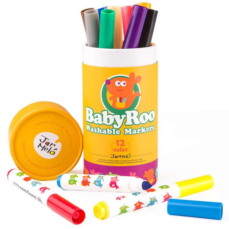 Jar Meló - Markers Washable Baby Roo - 12 Colours