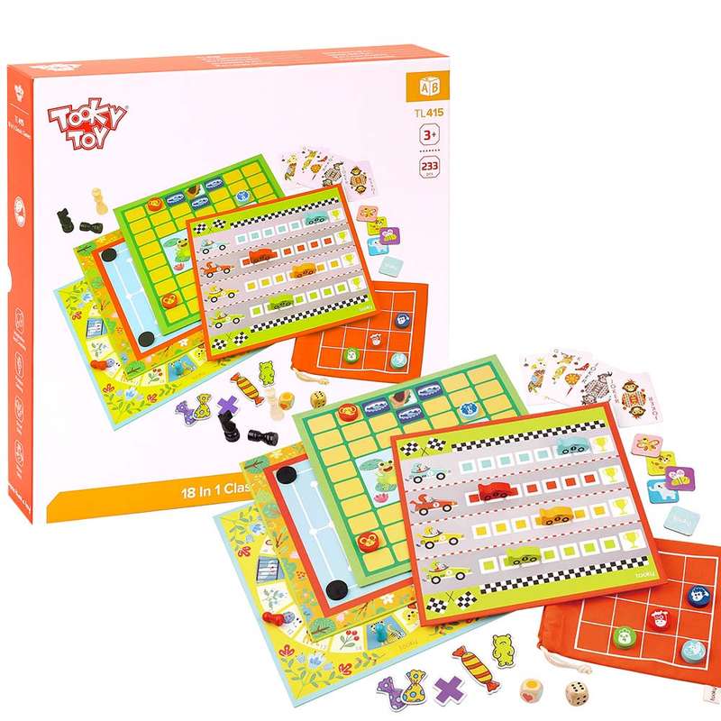 TookyToy - 18-in-1 - Classic Game Set