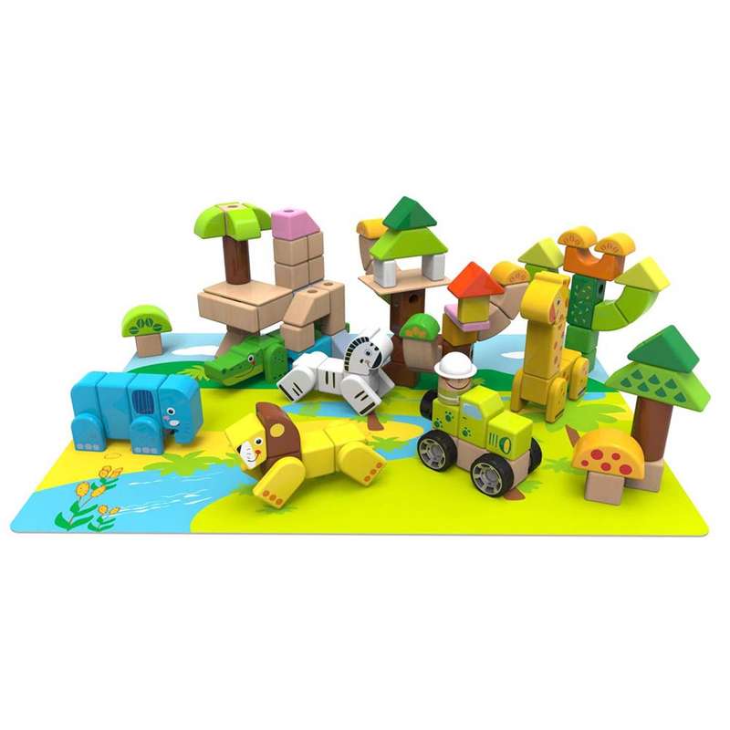 TopBright - Forest Animal Building Blocks - 120 Blocks