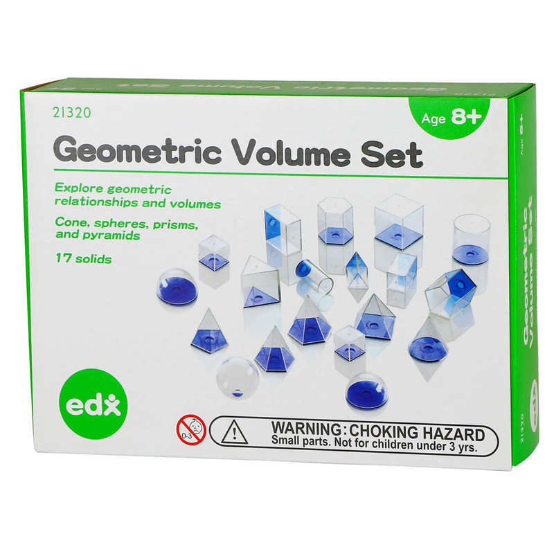EDX Education - Geometric Volume Set - 5cm Blue - 17pcs