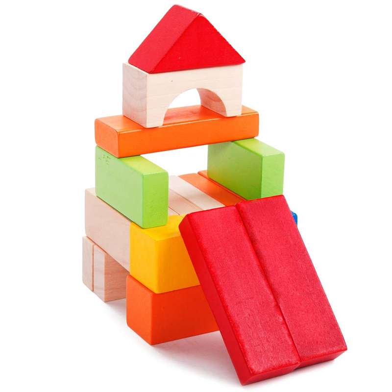 Classic World - Wooden Building Blocks with Sorting Lid - 100pcs