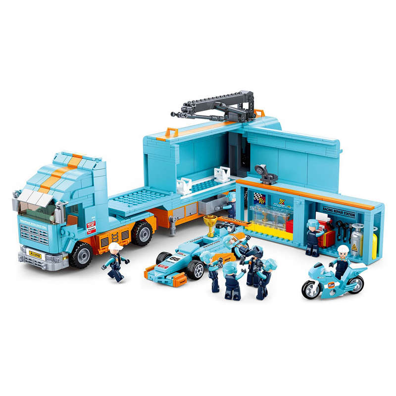 Sluban - Racing Team - F1 Mobile Racing Team Truck and Team - 1044pcs