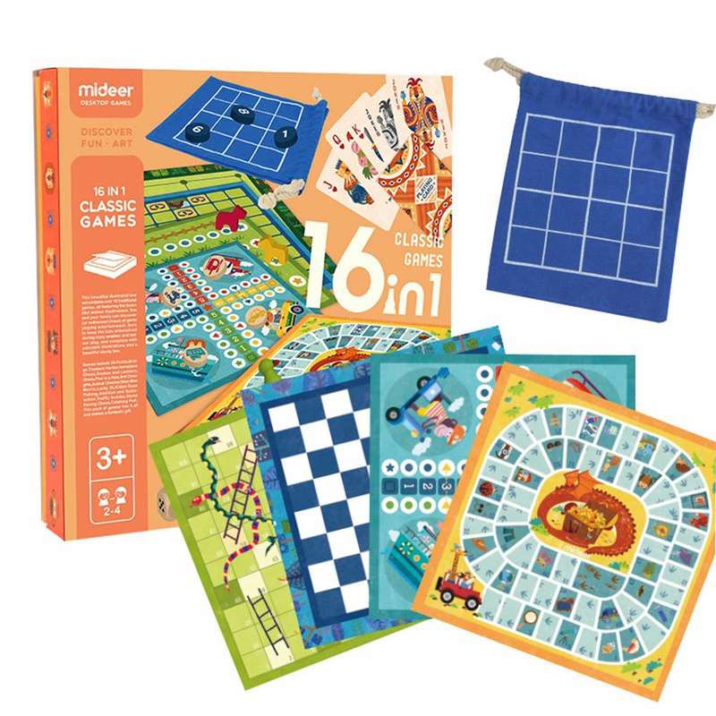Mideer - Board Games - 16-in-1 Classic Games