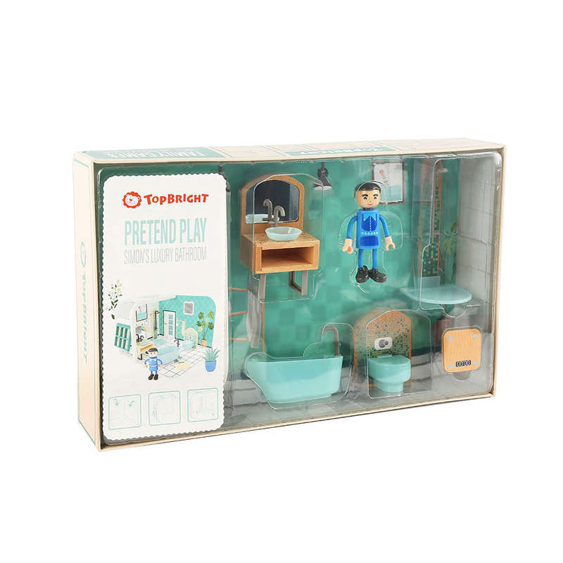 TopBright - Pretend Play Simon's Luxury Bathroom Mini Dollhouse