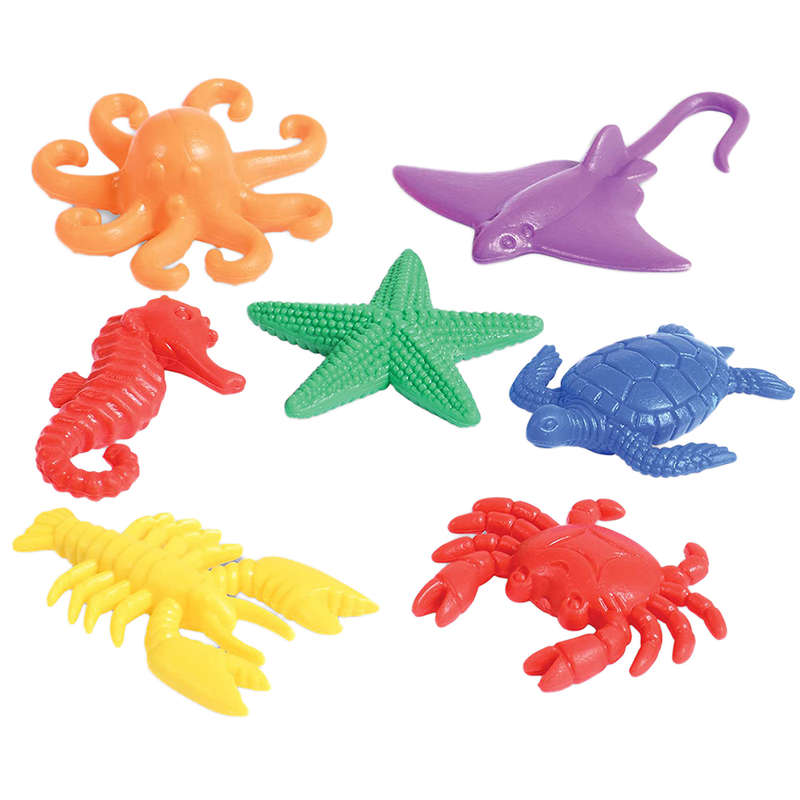 EDX Education - Counters - Aquatic - 6 Colours with Tweezers - 42pcs - Jar