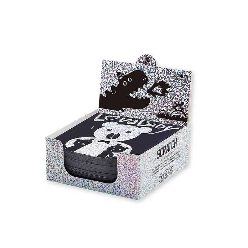 Jar Meló - Scratch Art Notes Set - Silver Hologram Glitter