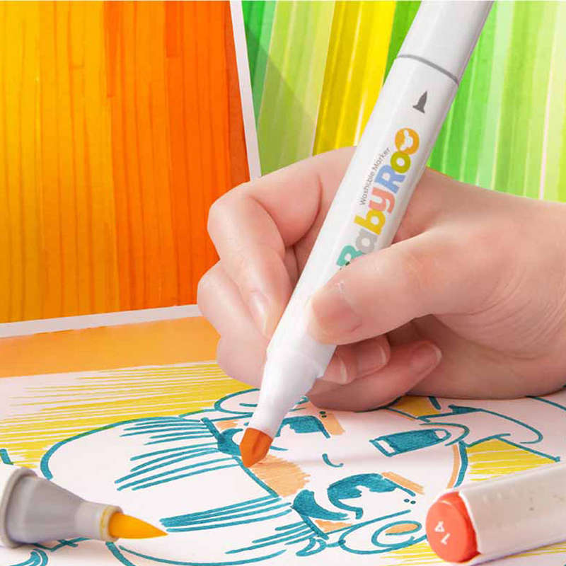 Jar Meló - Dual - Tip Washable Markers - 12 Colours