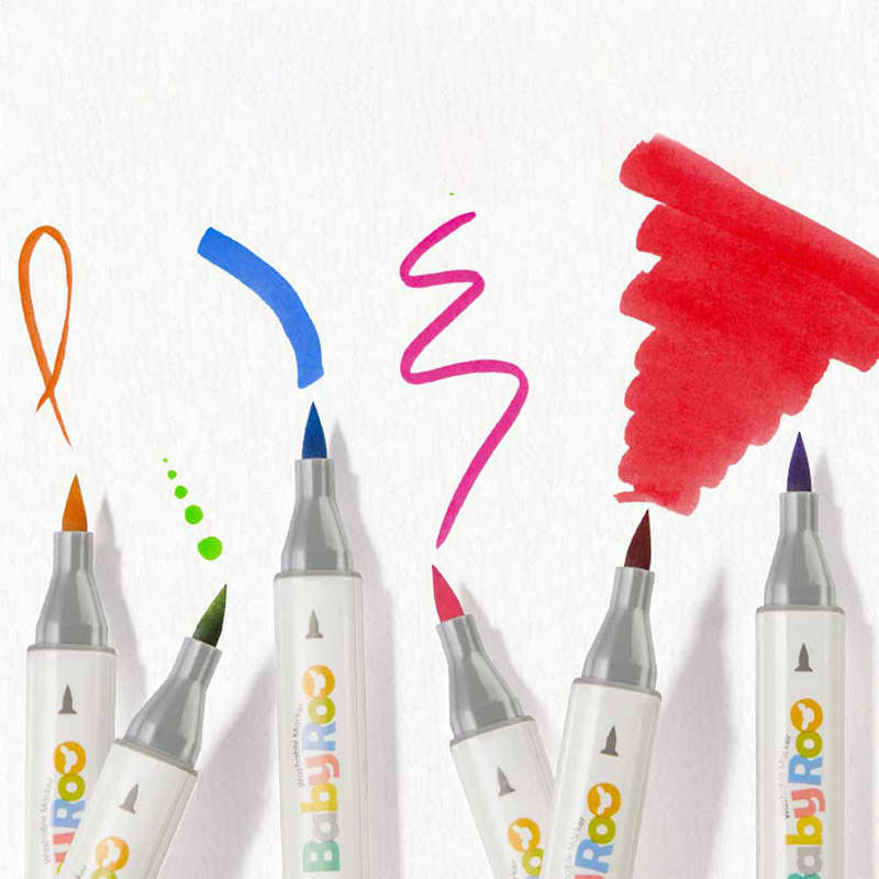 Jar Meló - Dual - Tip Washable Markers - 12 Colours