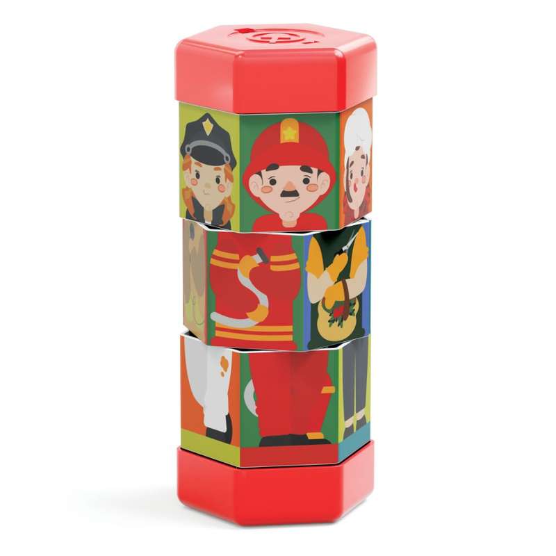 Quercetti - Mix & Match Children & Jobs Rotating Puzzle