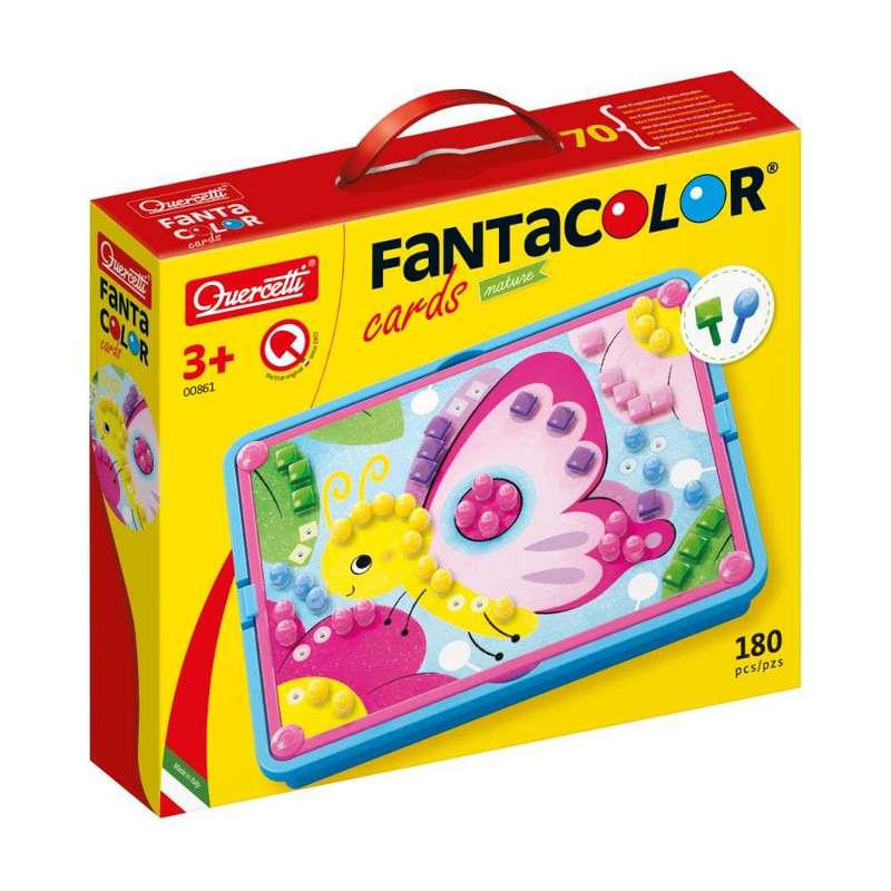 Quercetti - FantaColor Peg Board Set with Activity Cards: Nature