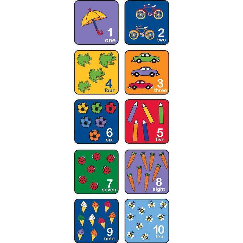Learning Carpets - Let's Learn How 2 Count - Seating Squares - 36 x 36 cm - 10pcs