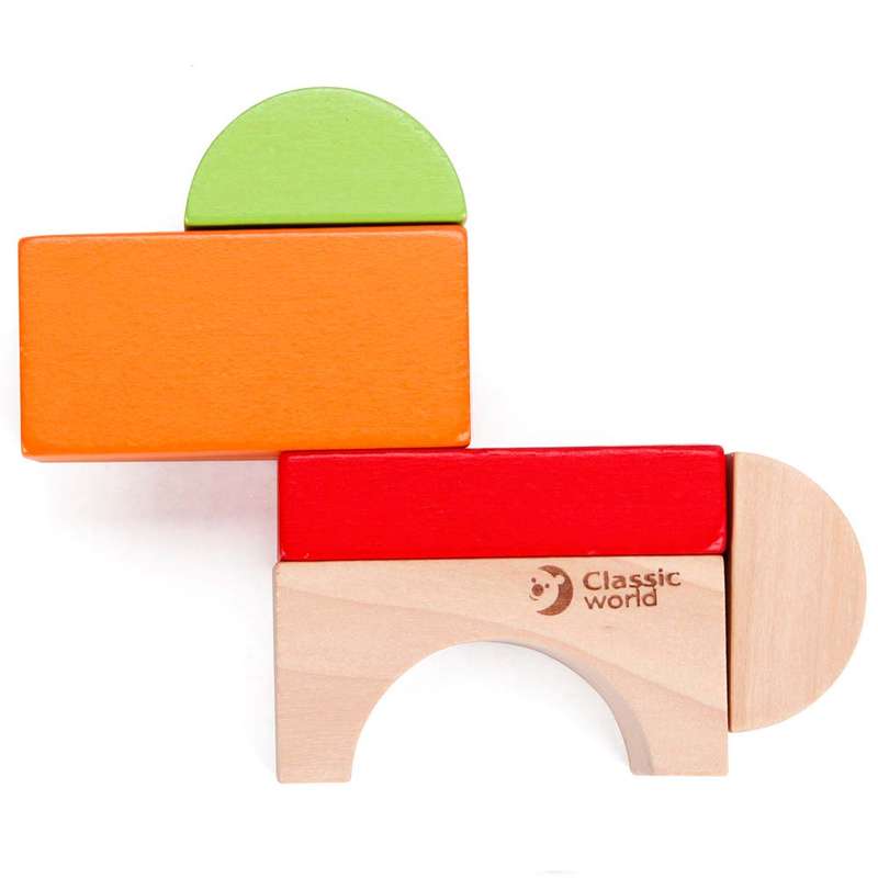 Classic World - Wooden Building Blocks with Sorting Lid - 100pcs