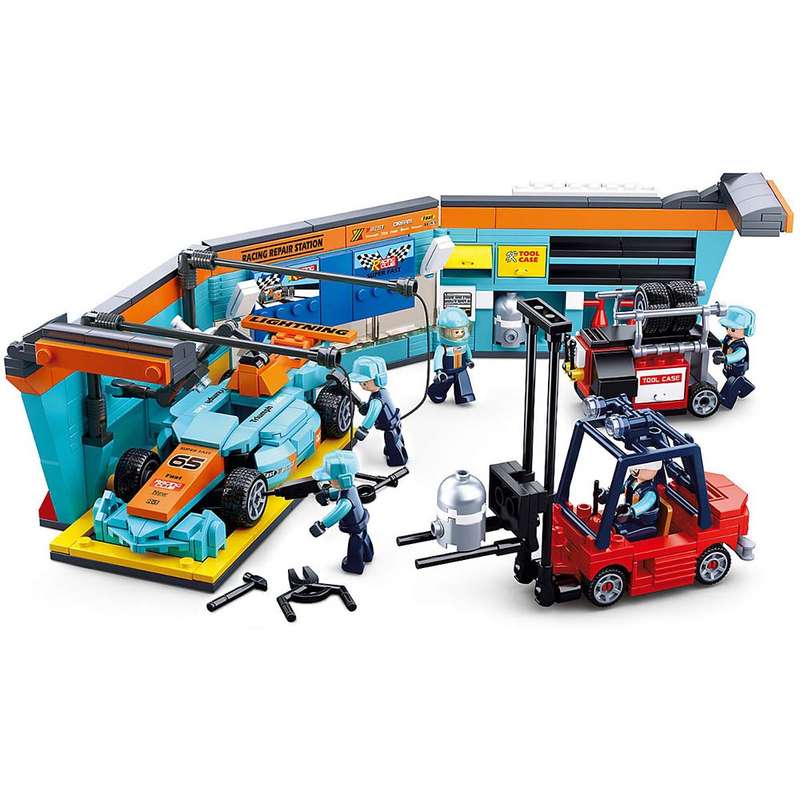 Sluban - Racing Team - F1 Race Team - Grand Prix Garage Set - 555pcs