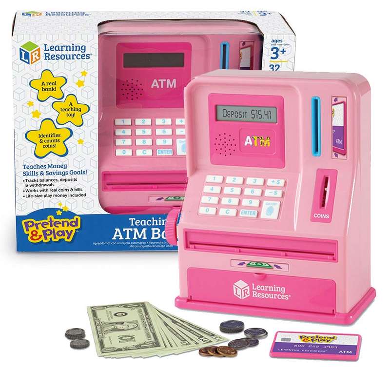 Learning Resources - Pretend & Play® - Teaching Teaching ATM Bank - Pink