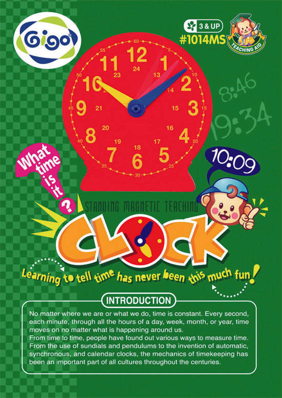 Gigo - Magnetic Demo Teaching Clock 24hr Geared