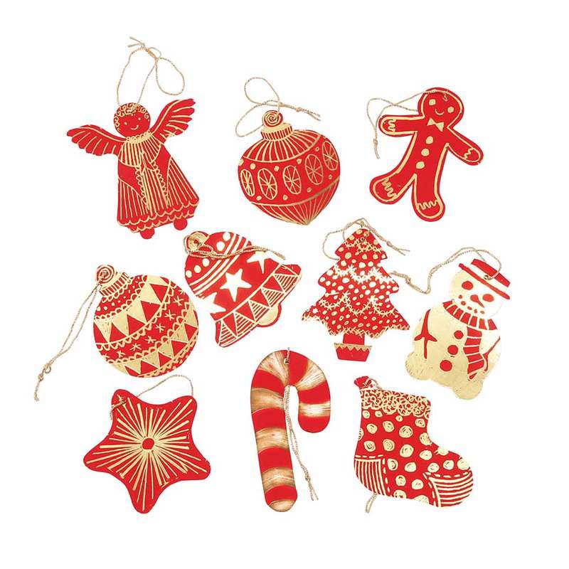 Anthony Peters - Christmas Shapes Scratch Art Sheets: 50 Pieces