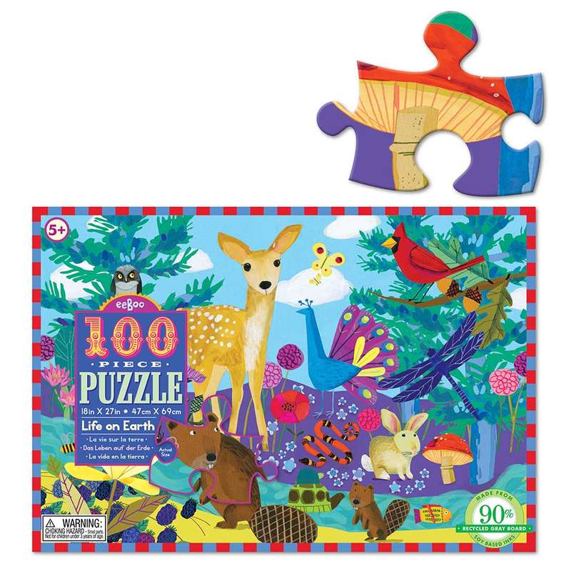 eeBoo - Life On Earth 100 Piece Puzzle