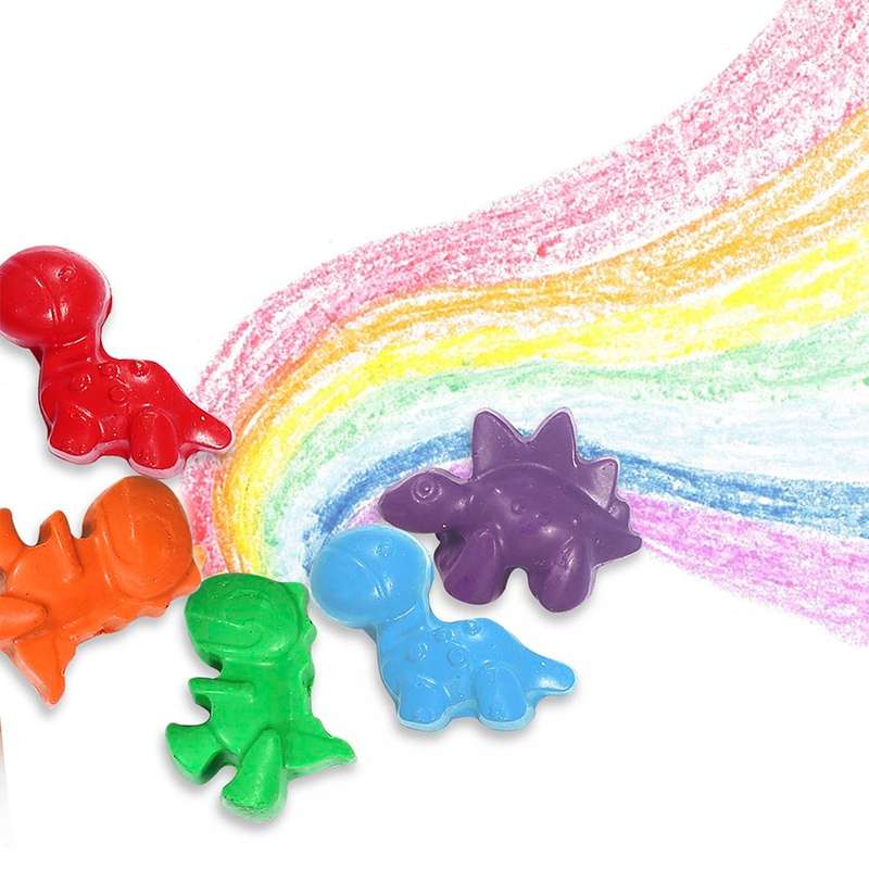 Jar Meló - Beeswax Crayons - Cute Dinosaur - 12 Colours