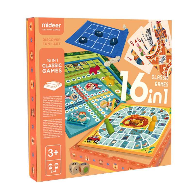 Mideer - Board Games - 16-in-1 Classic Games