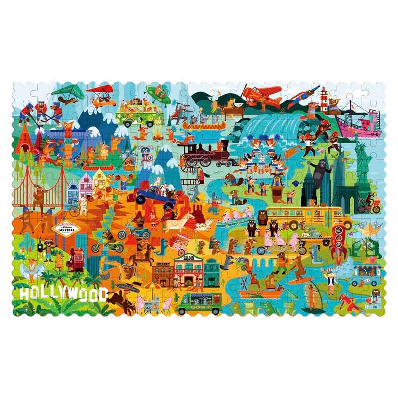 Mideer - Travel Around the World Puzzle - Modern North America - 180pcs