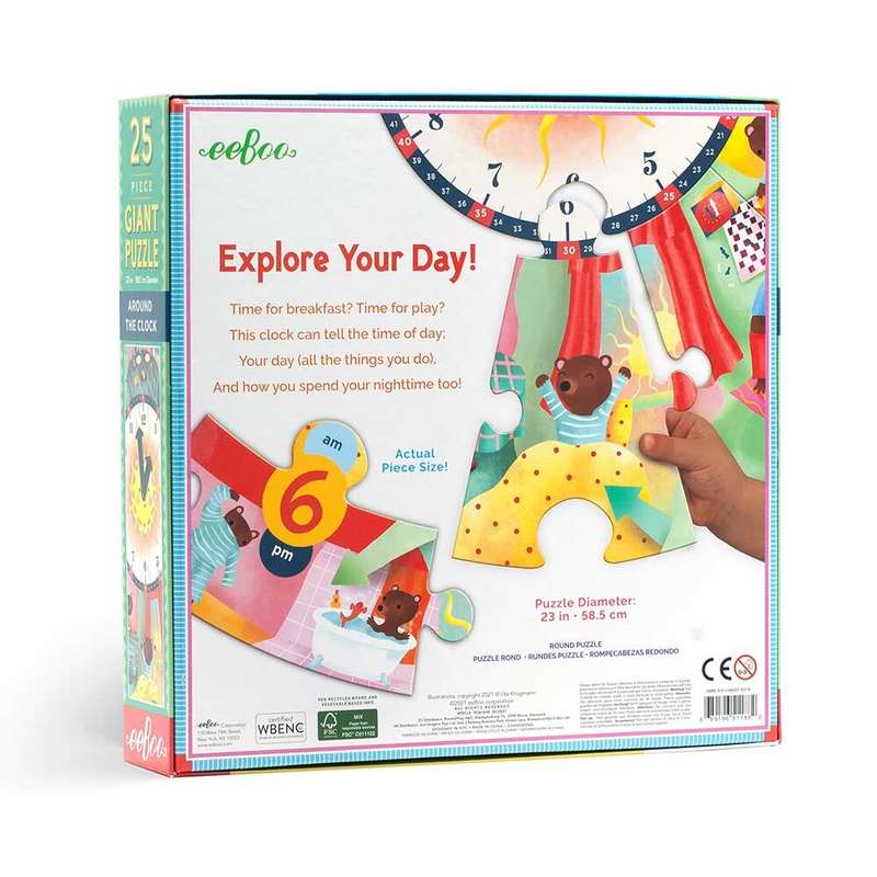 eeBoo - Around the Clock 25 Piece Puzzle