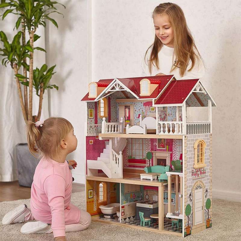 TopBright - Country Estate Doll House - Furnished with Elevator - 62 x 26 x 76 - 12pcs