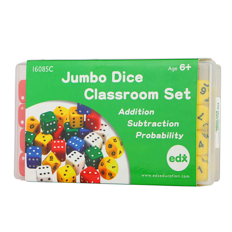 EDX Education - Dice - Classroom Set Jumbo - 25mm - 24pcs - Container
