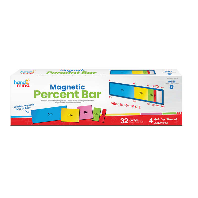 Greenbean Mathematics - Magnetic Percent Bar: 32 Piece Demonstration Set