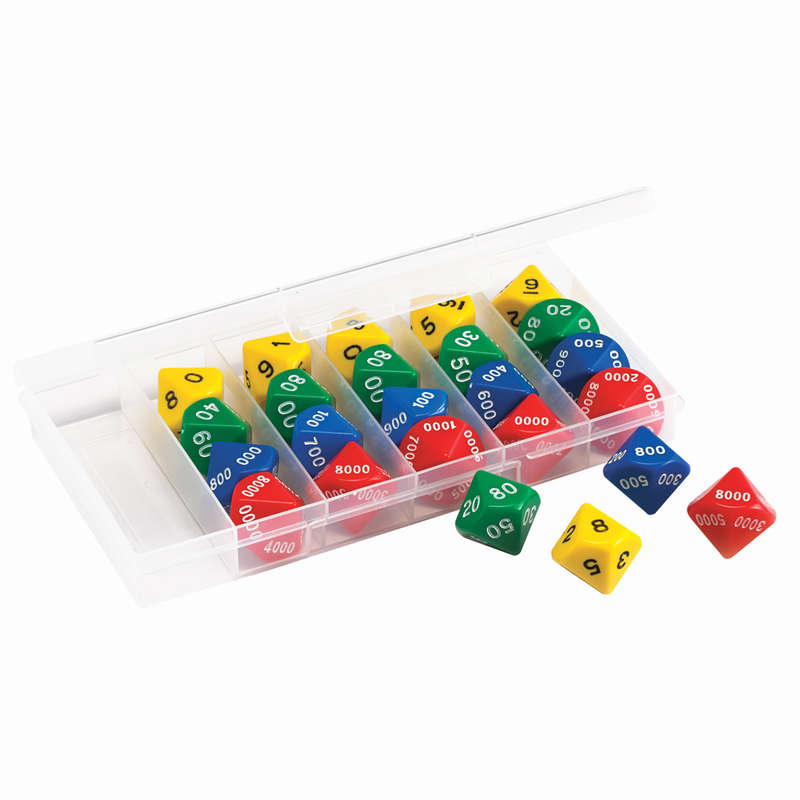 EDX Education - Dice - Jumbo Place Value Set - 34mm - 24pcs