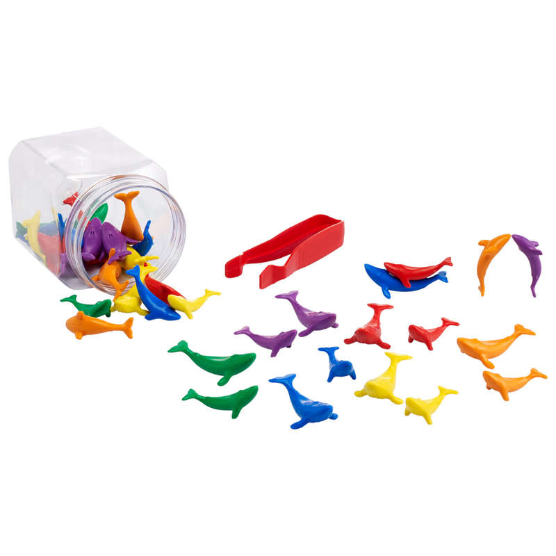 EDX Education - Counters - Whale - 6 Colours with Tweezers - 38pcs - Jar